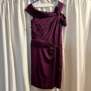 Tadashi Shoji One Shoulder Dress in Deep Purple - Size 12